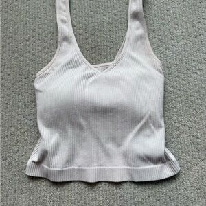 Altar'd State Cream Ribbed Tank Top